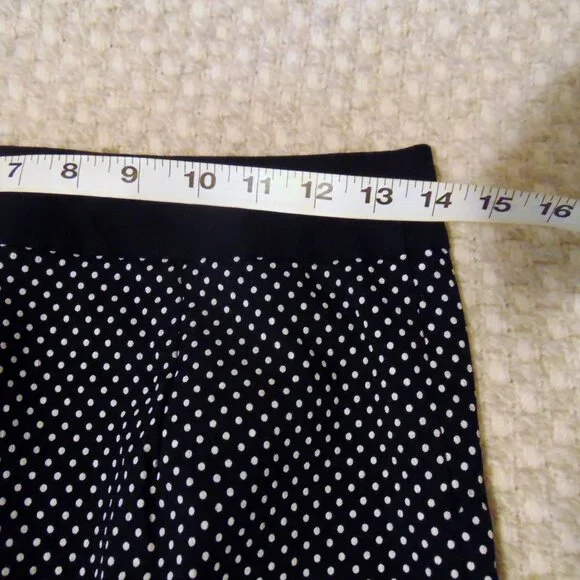 The Limited Polka Dot Stretch Pencil Skirt 2 Minimalist Office Retro Black White - Picture 7 of 8